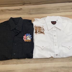 NWT Plains WW/Van Heusen M Long Sleeve Button Fron